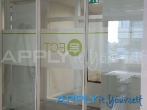 Custom printed frosted window film with corporate logo, giving privacy and block view, AR02