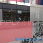 Perforated frosted window film, large, AR08, with printed design, design it visible on both sides, inside, close-up