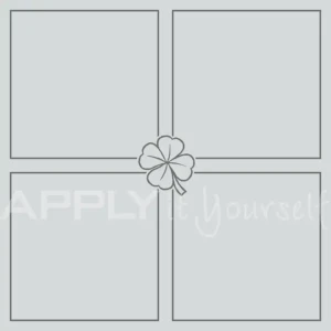 frosted Window film with a clover and a complex border