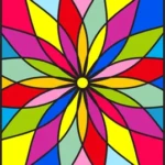 modern, flowershaped, stained glass window film