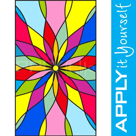 modern, flower shaped, stained glass window film , APPLYitYourself