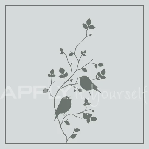 custom, frosted window film, birds, branch, border, APPLYitYourself