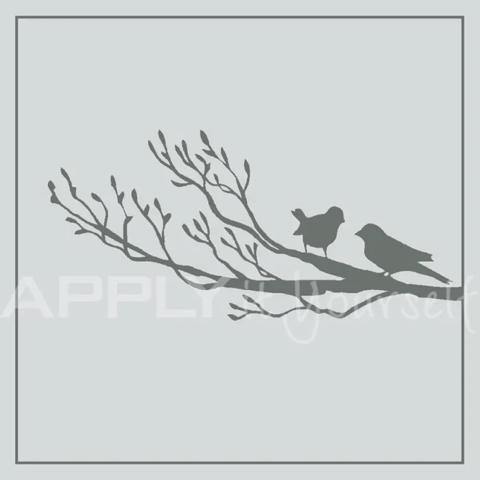 custom, frosted window film, birds, branch, border, APPLYitYourself