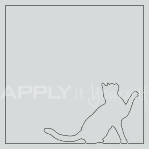 custom, frosted window film, cat, border, APPLYitYourself