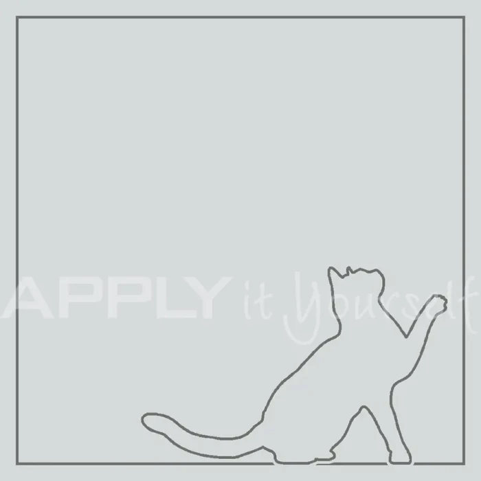 custom, frosted window film, cat, border, APPLYitYourself