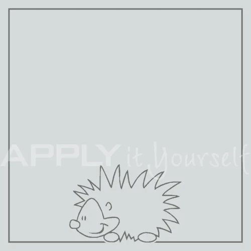 custom, frosted window film, hedgehog, border, APPLYitYourself