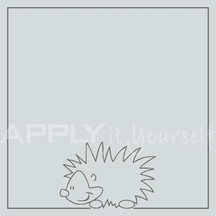 custom, frosted window film, hedgehog, border, APPLYitYourself