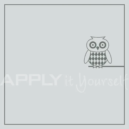 custom, frosted window film, owl, border, APPLYitYourself