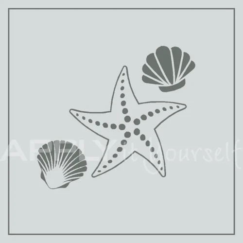 custom, frosted window film, seashell, seashelves, seastar, starfish, border, APPLYitYourself