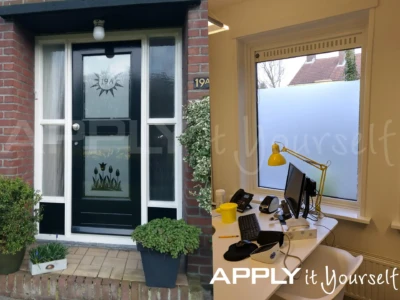 bespoke, frosted window film, AR01, door, office