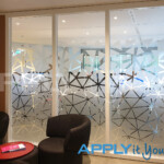 frosted window film for office wall with custom design apply it yourself