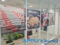 printed frosted window film project photos branding logo and colours for office wall apply it yourself