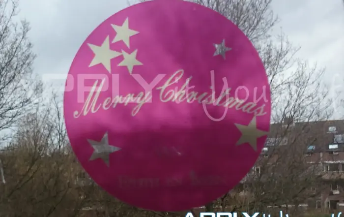 Transparent window cling (AR04), merry Christmas