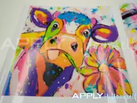 White window cling (AR04), art, print, cow